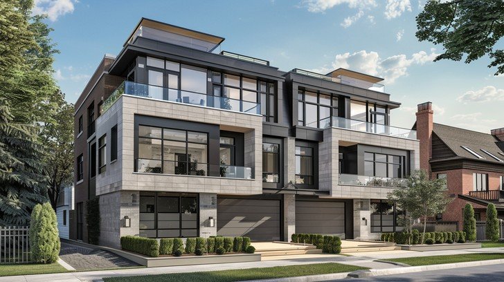 Contemporary townhouse development