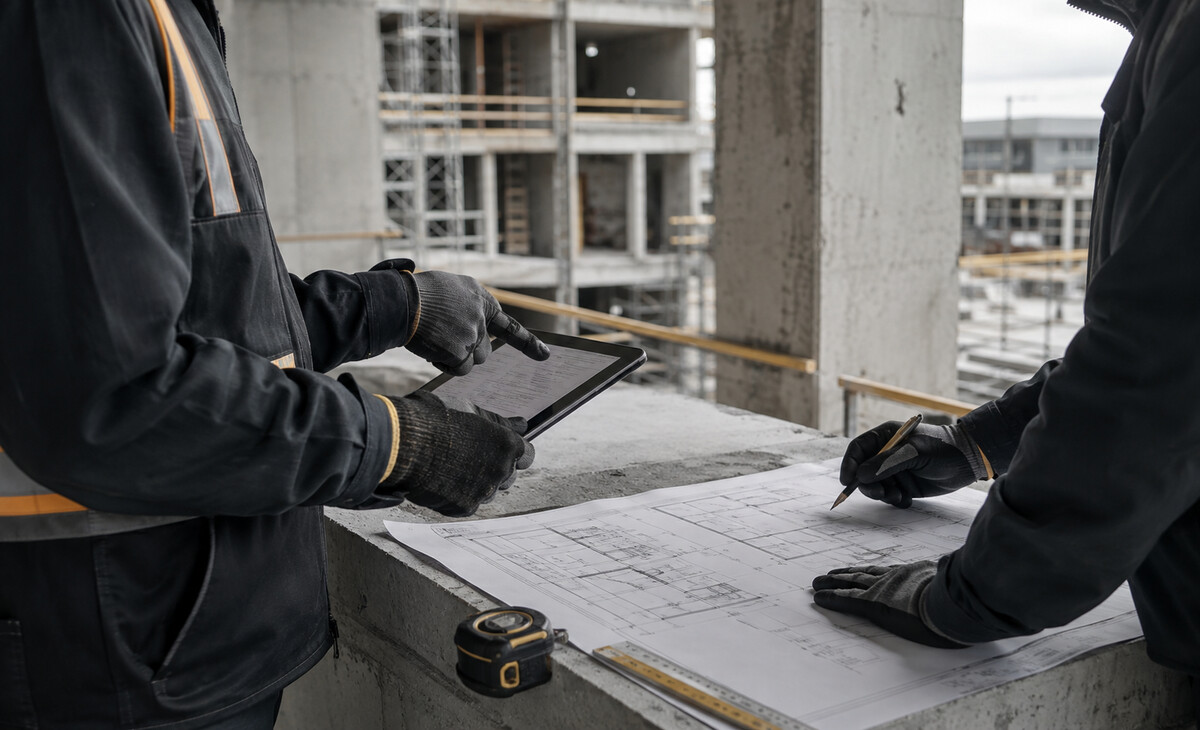 Independent superintendent reviewing construction contract administration matters
